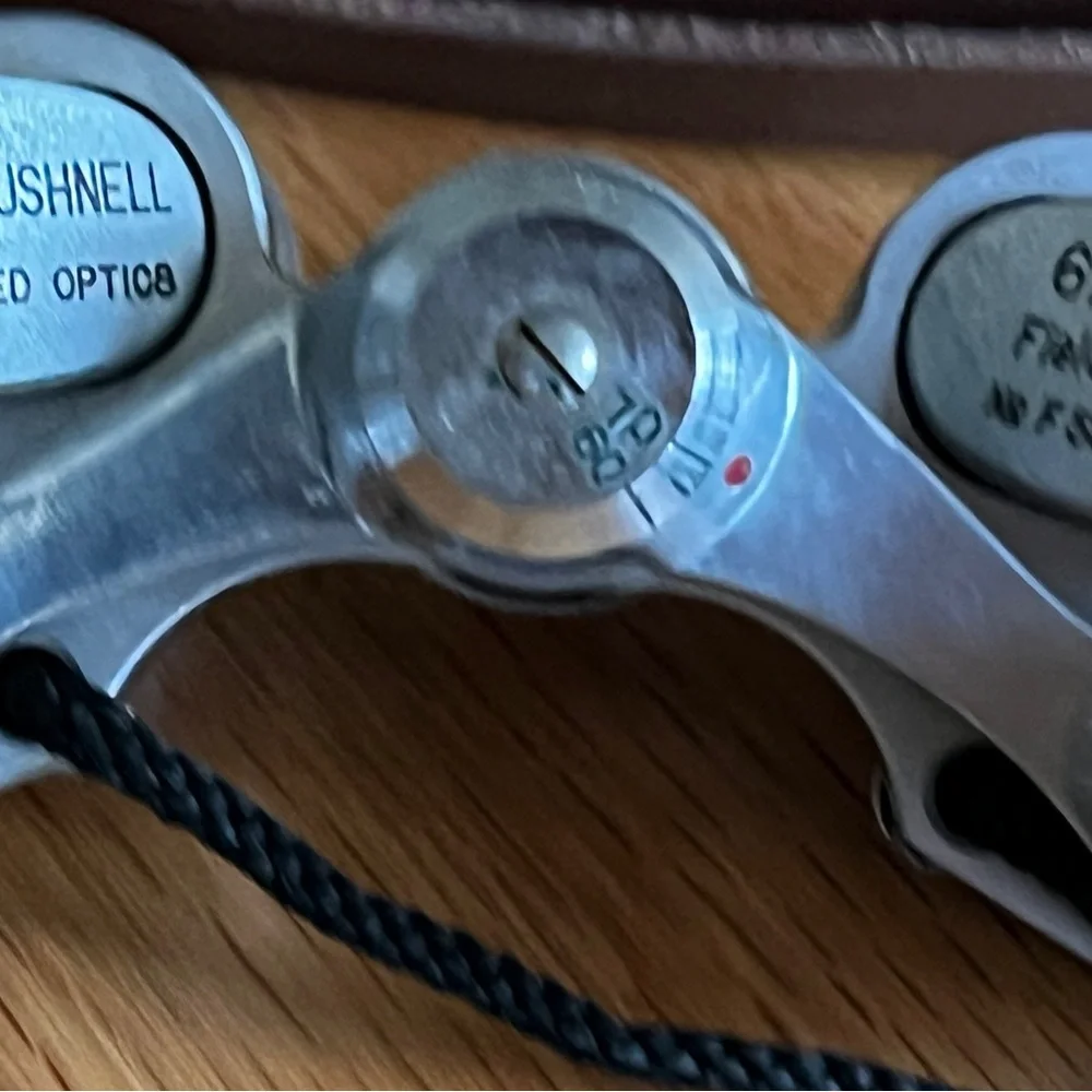 Vintage Bushnell 6 x 15 Mini Field Binoculars with Brown Leather Case